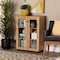 Baxton Studio Mason Modern and Contemporary Oak Brown Finished Wood 2-Door Storage Cabinet with Glass Doors 189-11976-ZORO - alternate 1